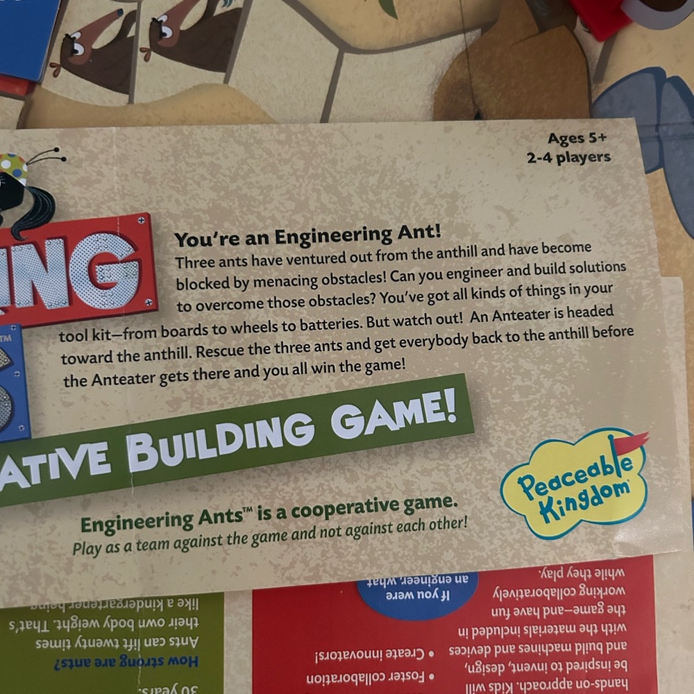 Engineering Ants Cooperative Stem Building Board Game Ages 5 and up - Picture 4 of 4